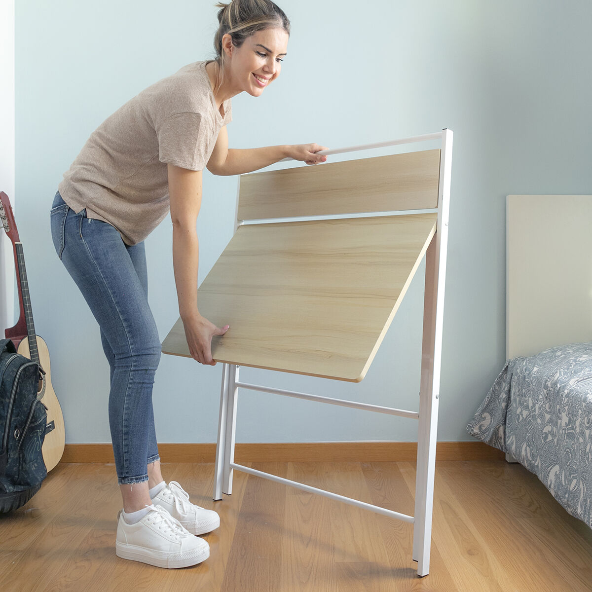 Inklapbaar bureau met schap Tablezy InnovaGoods